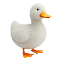 Adorable 3D Rendering of a Fluffy White Duckling png