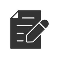 Document withpen icon. Symbolizing writing, editing, or note-taking. Perfect for websites, apps, or other design projects vector