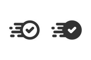 Fast approval or quick completion icon set. Suitable for web design, apps, presentations, and other visual communication needs. vector