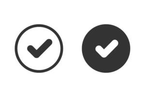 Check mark icon or tick symbol. This universal icon represents confirmation, approval, completion, or verification vector