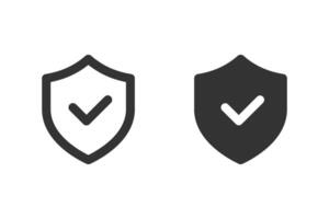 Shield icon with a check mark. Representing security, protection, and approval. vector