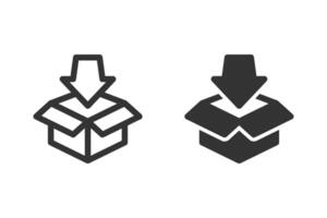 Box packaging icon set. Template Flat Design vector