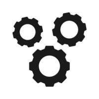 illustration of three interlocking gears icon. suitable for representing processes, settings, mechanics, and engineering concepts vector