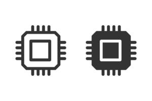 Processor or CPU icon set. Suitable for use in web design, software interfaces, or other technology-related projects. vector