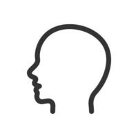 Silhouette of human head icon. Ideal for various design projects, educational materials, apps, and website elements vector