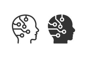 Artificial Intelligence icon. Symbolizing technology, and the digital brain. Suitable for websites, apps, and presentations related to AI and innovation vector