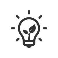 Lightbulb with a plant growing. Represents eco-friendly ideas, sustainable solutions, and the growth of green initiatives. Perfect for concepts related to energy, innovation, and environmental vector