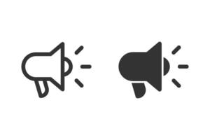 Loudspeaker or megaphone icon set. suitable for use in web design, mobile applications, and presentations. Depicting announcement, promotion, or communication. vector