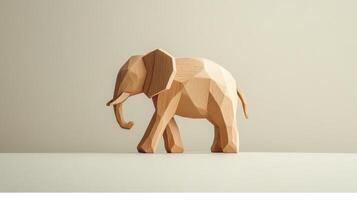 Elegant Simple Wooden Elephant Sculpture Perfect for Home Decor or Gift photo