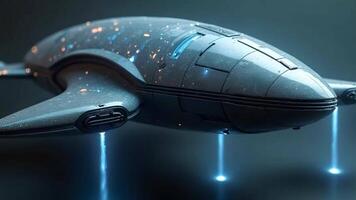 Sleek futuristic spaceship concept art with advanced technology and design video