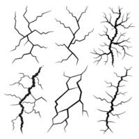 Professional Crack Textures 6 High Res Black and White Crack Patterns for Design. vector