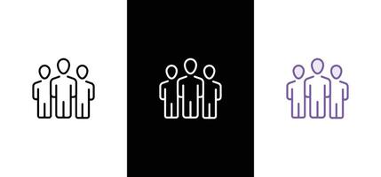 Squad icon in different style illustration. Group or teamwork icon design vector