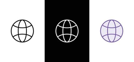 Globe icon. World set. Earth wide globe sign. Planet symbol flatten. vector