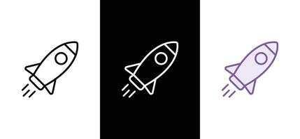Rocket icons set. Flat Design Icon Template Illustration. vector
