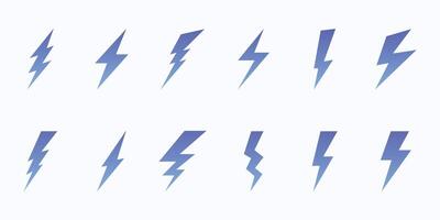 Lightning bolt icon set stock illustration vector