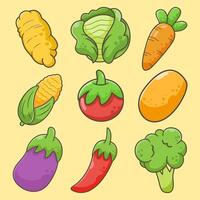 set of vegetables illustration vector