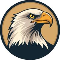 An eagle head in a round circle vector