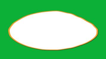 Smooth wavy blank oval shape animation on green screen for creative motion or editing project video