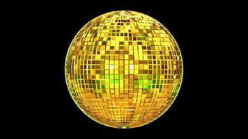 3D Colorful disco mirror ball light reflects and glowing with looping, 3D motion graphic for creative project video
