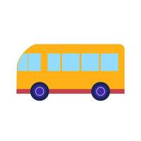 Orange school bus in side view in flat design. Public transport for students. illustration isolated. vector