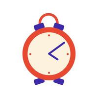 Table clock with alarm in flat design. Office or school analog alarmclock. illustration isolated. vector