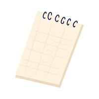 Empty notepad in flat design. School paper notebook for note messages. illustration isolated. vector