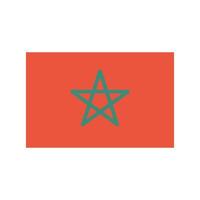 Morocco flag in flat design. Moroccan official red insignia with star. illustration isolated. vector