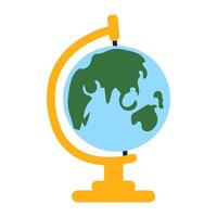 School globe in flat design. Earth planet round model for geography. illustration isolated. vector