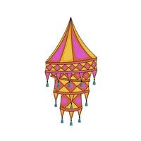 Abstract lantern with ornate in flat design. Lamp for India light festival. illustration isolated. vector