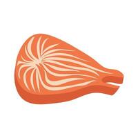 Salmon steak slice flat in flat design. Seafood ingredient and fish menu. illustration isolated. vector