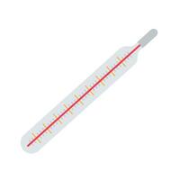 Medical thermometer with mercury scale in flat design. Temperature measure tool. illustration isolated. vector