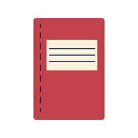 Closed notebook with cover in flat design. Office planner, school notepad. illustration isolated. vector
