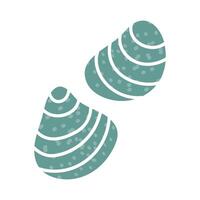 Seashells in flat design. Wildlife mollusc shells and seafood menu. illustration isolated. vector