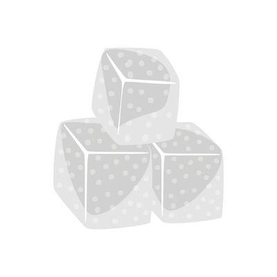 White sugar cubes in flat design. Pile of sweet crystal ingredient. illustration isolated.