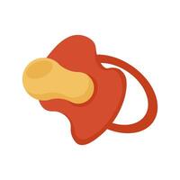 Baby pacifier in flat design. Silicon dummy, rubber nipple for child. illustration isolated. vector