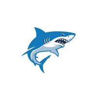 Blue and white shark logo design vector