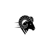 Ram head logo design with a black background vector