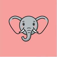 Elephant head logo design vector