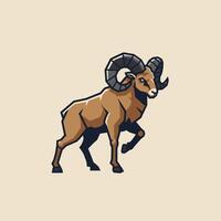 Ram with horns logo design vector