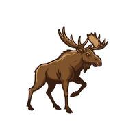 Moose running logo design vector
