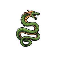 Green snake logo design vector