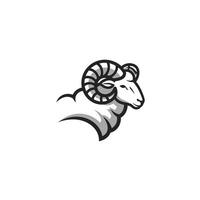 Ram head logo design with a black and white background vector