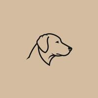 Dog head on a beige background logo design vector