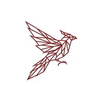 Bird drawn in geometric style logo style vector