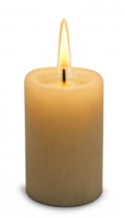 Hot burning candle with transparent background providing warm light png