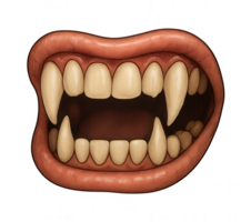 Vampire Mouth Showing Fangs on Transparent Background png