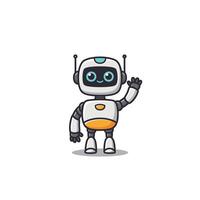 Robot waving logo design vector