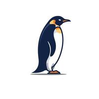 Penguin standing logo design vector