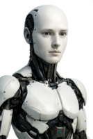Futuristic humanoid AI robot with transparent background png