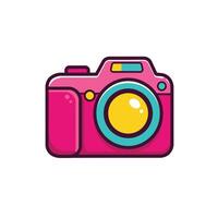 Pink camera logo design on a white background vector